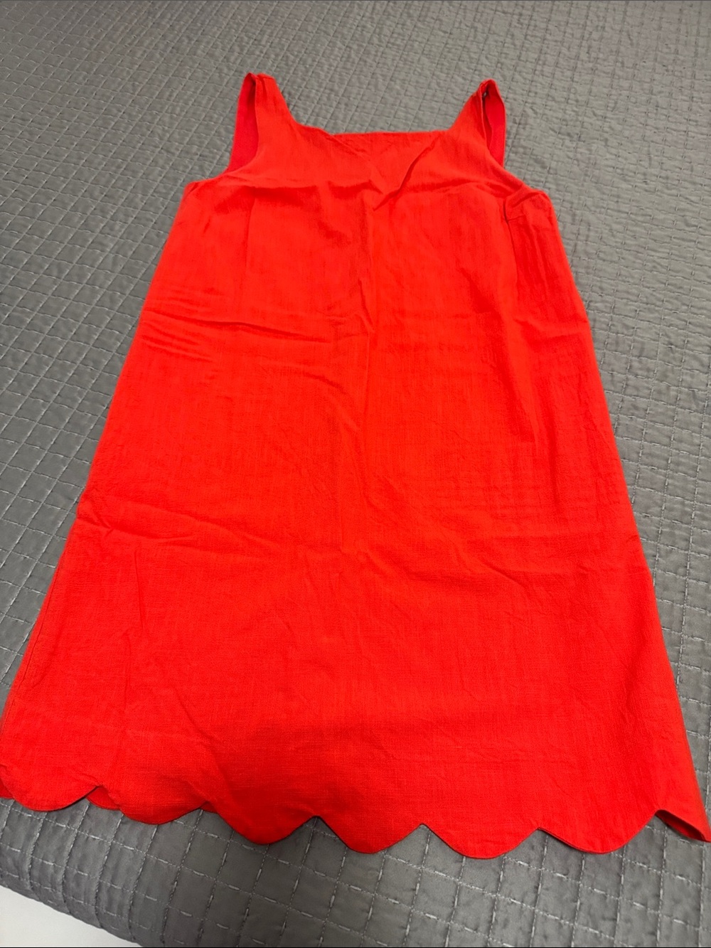 kate spade Bright Red Scallop-Hem Tank Dress